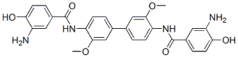 N,N'-(3,3'-dimethoxy[1,1'-biphenyl]-4,4'-diyl)bis[3-amino-4-hydroxybenzamide] Struktur