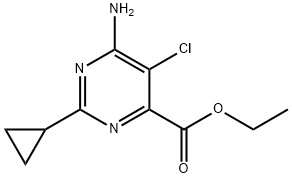 6-AMino-5-chloro-2-cyclopropyl-pyriMidine-4-carboxylic acid ethyl ester Struktur