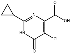 5-CHLORO-2-CYCLOPROPYL-6-OXO-1,6-DIHYDRO-PYRIMIDINE-4-CARBOXYLIC ACID Struktur