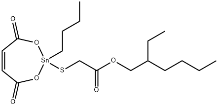 2-ethylhexyl [(2-butyl-4,7-dihydro-4,7-dioxo-1,3,2-dioxastannepin-2-yl)thio]acetate Struktur