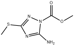 1H-1,2,4-Triazole-1-carboxylicacid,5-amino-3-(methylthio)-,methylester(9CI) Struktur