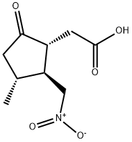 (1R-(1A,2B,3A))-(+)-3-ME-2-(NITROMETHYL)-5-OXOCYCLOPENTANEACETIC ACID, 98 Struktur