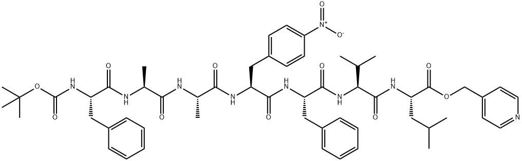 BOC-PHE-ALA-ALA-4-NITRO-PHE-PHE-VAL-LEU-PYRIDIN-4-YLMETHYL ESTER Struktur