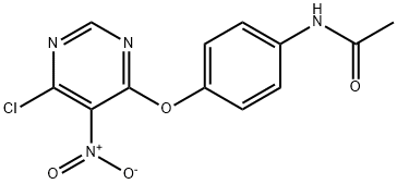 N-{4-[(6-chloro-5-nitro-4-pyrimidinyl)oxy]phenyl}acetamide Struktur