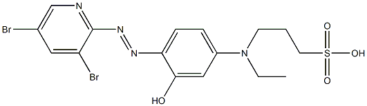 3-[[4-[(3,5-Dibromopyridin-2-yl)azo]-3-hydroxyphenyl]ethylamino]-1-propanesulfonic acid Struktur