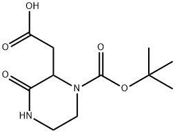 (R,S)-4-BOC-3-CARBOXYMETHYL-PIPERAZIN-2-ONE Struktur