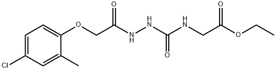 ethyl 2-[({2-[2-(4-chloro-2-methylphenoxy)acetyl]hydrazino}carbonyl)amino]acetate Struktur