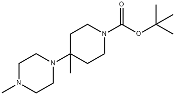 1-Boc-4-methyl-4-(4-methylpiperazin-1-yl)piperidine Struktur