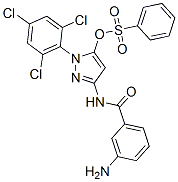 5-Phenylsulfonyloxy-3-(m-aminobenzoylamino)-1-(2,4,6-trichlorophenyl)-1H-pyrazole Struktur