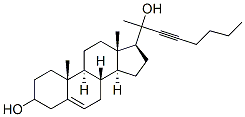 20-(1-hexynyl)-5-pregnen-3,20-diol Struktur