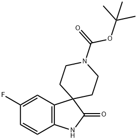 5-FLUORO-1,2-DIHYDRO-2-OXO-SPIRO[3H-INDOLE-3,4'-PIPERIDINE]-1'-CARBOXYLIC ACID 1,1-DIMETHYLETHYL ESTER Structure