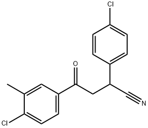 4-(4-chloro-3-methylphenyl)-2-(4-chlorophenyl)-4-oxobutanenitrile Struktur