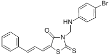 4-Thiazolidinone, 3-(((4-bromophenyl)amino)methyl)-5-(3-phenyl-2-prope nylidene)-2-thioxo- Struktur