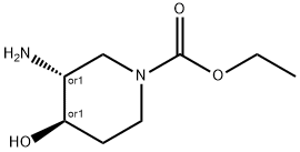 1-Piperidinecarboxylicacid,3-amino-4-hydroxy-,ethylester,trans-(9CI) Struktur