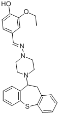 4-(((4-(10,11-Dihydrodibenzo(b,f)thiepin-10-yl)-1-piperazinyl)imino)me thyl)-2-ethoxyphenol Struktur