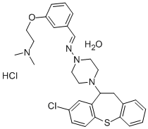 1-Piperazinamine, 4-(8-chloro-10,11-dihydrodibenzo(b,f)thiepin-10-yl)- N-((3-(2-(dimethylamino)ethoxy)phenyl)methylene)-, hydrochloride, hydr ate (1:1:1) Struktur