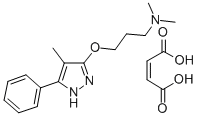 1-Propanamine, N,N-dimethyl-3-((4-methyl-5-phenyl-1H-pyrazol-3-yl)oxy) -, (Z)-2-butenedioate (1:1) Struktur