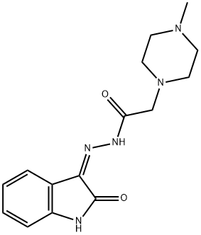 1-Piperazineacetic acid, 4-methyl-, (1,2-dihydro-2-oxo-3H-indol-3-ylid ene)hydrazide, (Z)- Struktur