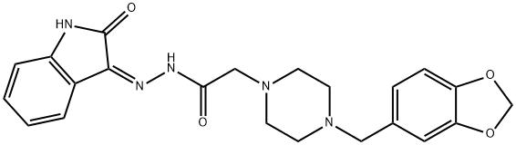 1-Piperazineacetic acid, 4-piperonyl-, (2-oxo-3-indolinylidene)hydrazi de (Z)- Struktur