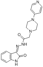 1-Piperazineacetic acid, 4-(4-pyridinyl)-, (1,2-dihydro-2-oxo-3H-indol -3-ylidene)hydrazide Struktur