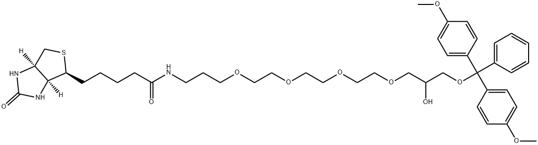 3-((N-BIOTINYL-3-AMINOPROPOXY(ETHOXY)ETHOXY)ETHOXY)-1-O-(DIMETHOXYTRITYL)PROPANE-1,2-DIOL Struktur