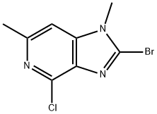 2-BROMO-4-CHLORO-1,6-DIMETHYL-1H-IMIDAZO[4,5-C]PYRIDINE Struktur