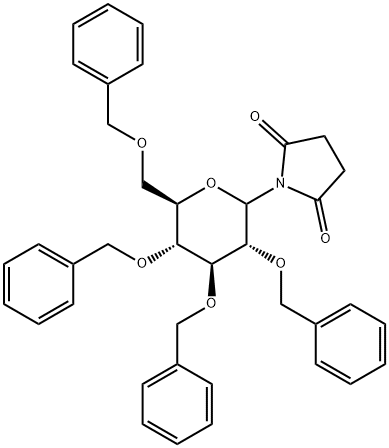 1-[2,3,4,6-Tetrakis-O-(phenylMethyl)-D-glucopyranosyl]-2,5-pyrrolidinedione Struktur