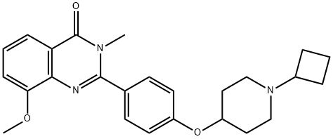 4(3H)-Quinazolinone,  2-[4-[(1-cyclobutyl-4-piperidinyl)oxy]phenyl]-8-methoxy-3-methyl- Struktur