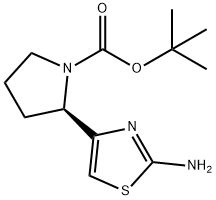 (S)-tert-butyl 2-(2-aminothiazol-4-yl)pyrrolidine-1-carboxylate Struktur