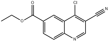 6-Quinolinecarboxylic acid, 4-chloro-3-cyano-, ethyl ester Struktur