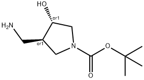 1-Boc-3-aminomethyl-4-hydroxypyrrolidine Struktur