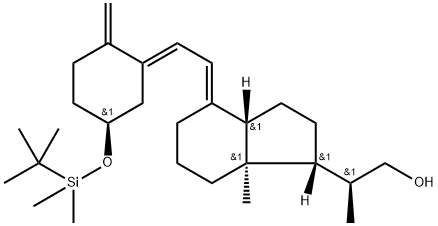 (S)-2-((1R,3aS,7aR,E)-4-((E)-2-((S)-5-((tert-butyldiMethylsilyl)oxy)-2-Methylenecyclohexylidene)ethylidene)-7a-Methyloctahydro-1H-inden-1-yl)propan-1-ol Struktur