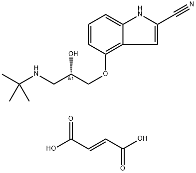 4-[3-[(1,1-Dimethylethyl)amino]-2-hydroxypropoxy]-1H-indole-2-carbonitrile  hemifumarate  salt Struktur