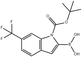 1H-Indole-1-carboxylic acid, 2-borono-6-(trifluoromethyl)-, 1-(1,1-dimethylethyl) ester (9CI) Struktur