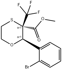 (2R,3S)-METHYL 2-(2-BROMOPHENYL)-3-(TRIFLUOROMETHYL)-1,4-OXATHIANE-3-CARBOXYLATE Struktur