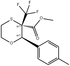 (2R,3S)-METHYL 2-P-TOLYL-3-(TRIFLUOROMETHYL)-1,4-OXATHIANE-3-CARBOXYLATE Struktur