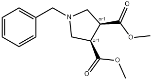 cis-Dimethyl 1-benzyl-3,4-pyrrolidinedicarboxylate Struktur