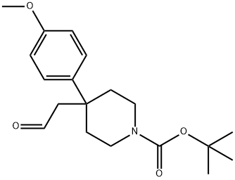 1-Piperidinecarboxylic acid, 4-(4-Methoxyphenyl)-4-(2-oxoethyl)-,1,1-diMethylethyl ester Struktur