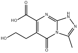 6-(2-Hydroxy-ethyl)-3-methyl-5-oxo-5,8-dihydro-[1,2,4]triazolo[4,3-a]pyrimidine-7-carboxylic acid Struktur