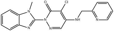 3(2H)-Pyridazinone,  4-chloro-2-(1-methyl-1H-benzimidazol-2-yl)-5-[(2-pyridinylmethyl)amino]- Struktur