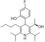 3-Pyridinemethanol, 5-butyl-4-(4-fluoro-2-hydroxyphenyl)-a-methyl-2,6-bis(1-methylethyl)-, (aR)- Struktur