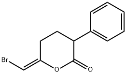 3-phenyl-6-bromomethylenetetrahydropyran-2-one Struktur