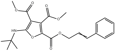 2,3,4-Furantricarboxylic  acid,  5-[(1,1-dimethylethyl)amino]-,  3,4-dimethyl  2-(3-phenyl-2-propenyl)  ester  (9CI) Struktur