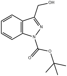 1H-Indazole-1-carboxylic acid, 3-(hydroxyMethyl)-, 1,1-diMethylethyl ester Struktur