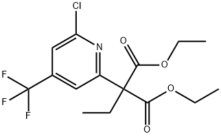 diethyl 2-[6-chloro-4-(trifluoromethyl)-2-pyridinyl]-2-ethylmalonate Struktur