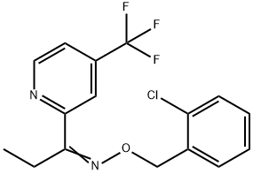 1-PROPANONE, 1-[4-(TRIFLUOROMETHYL)-2-PYRIDINYL]-, O-[(2-CHLOROPHENYL)METHYL]OXIME Struktur