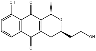 1H-NAPHTHO[2,3-C]PYRAN-3-ACETIC ACID, 3,4,5,10-TETRAHYDRO-9-HYDROXY-1-METHYL-5,10-DIOXO-(1S,3R)- Struktur