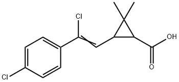 3-(2-Chloro-2-(4-chlorophenyl)vinyl)-2,2-diMethylcyclopropanecarboxylic acid Struktur