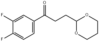 3',4'-DIFLUORO-3-(1,3-DIOXAN-2-YL)-PROPIOPHENONE Struktur