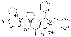 (2S)-1-[(2S)-1-[(2S)-2-[bis(phenylmethoxy)phosphorylamino]propanoyl]py rrolidine-2-carbonyl]pyrrolidine-2-carboxylic acid Struktur